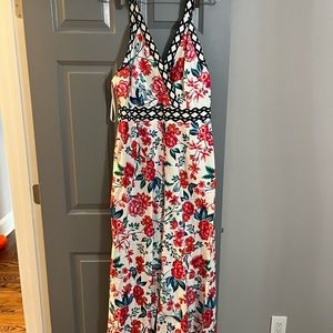 Floral print cropped jumpsuit